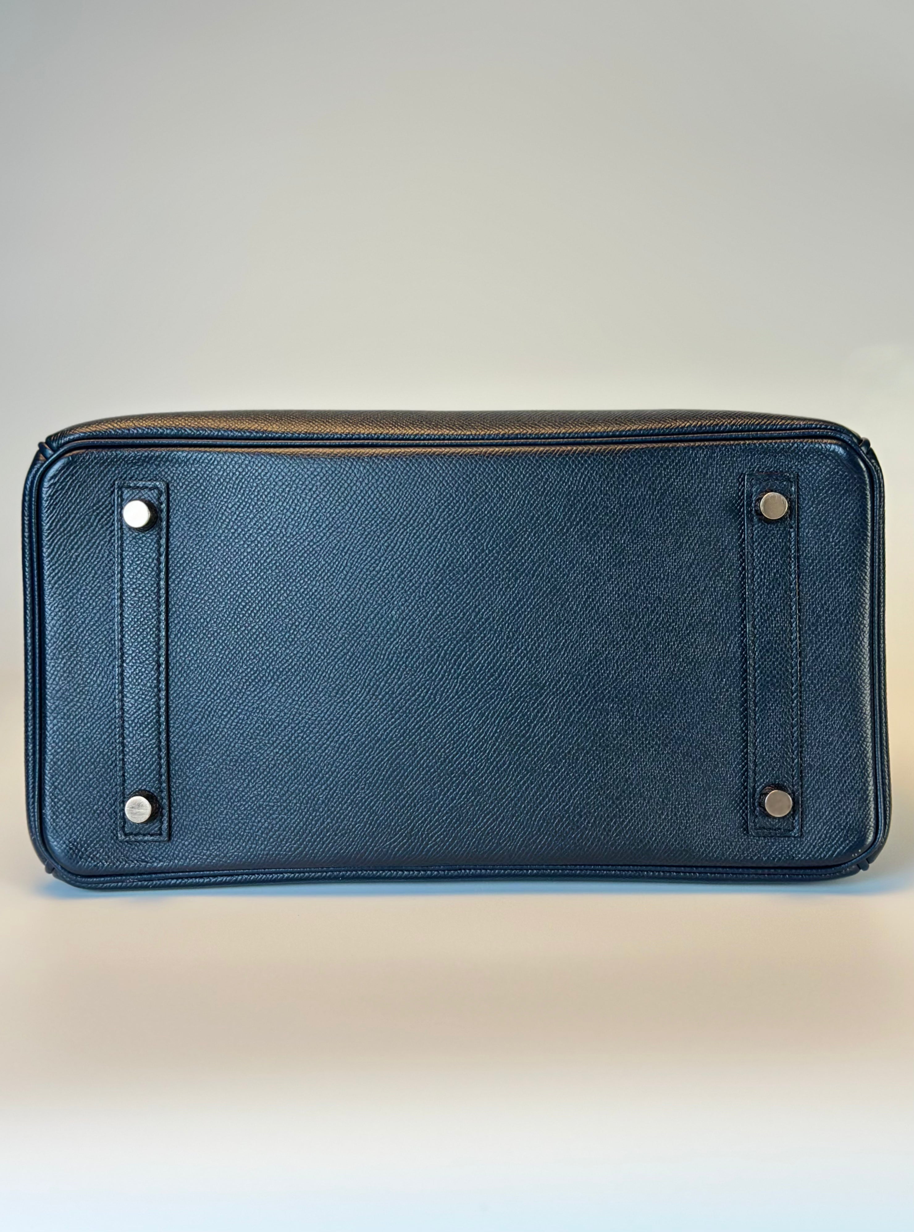 HERMES BIRKIN 28 RETOURNE EPSON BLUE SAPPHIRE HANDBAG GOLDEN HARDWARE below