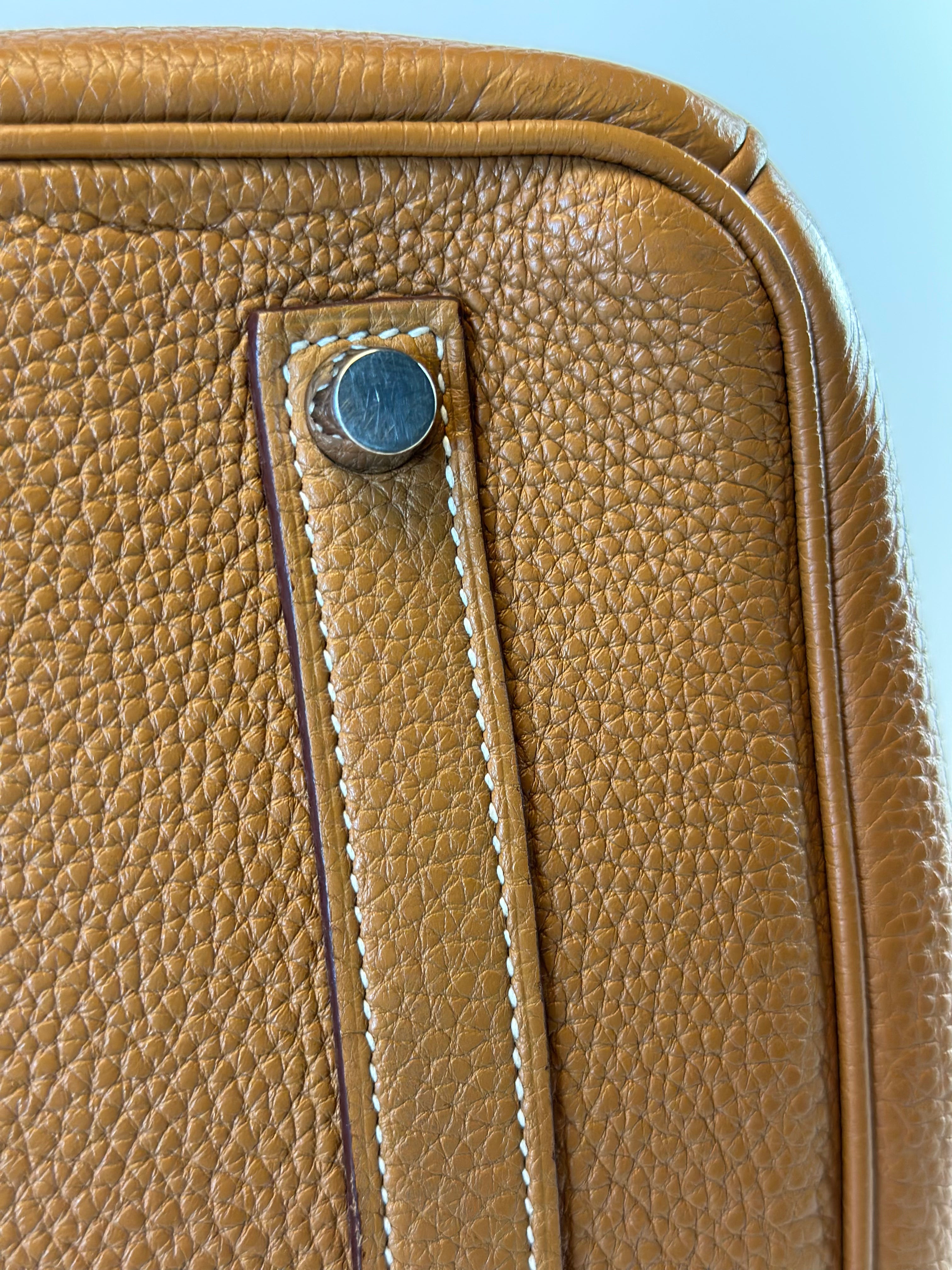 HERMES BIRKIN 30 RETOURNE TOGO BROWN HANDBAG PALLADIUM HARDWARE
