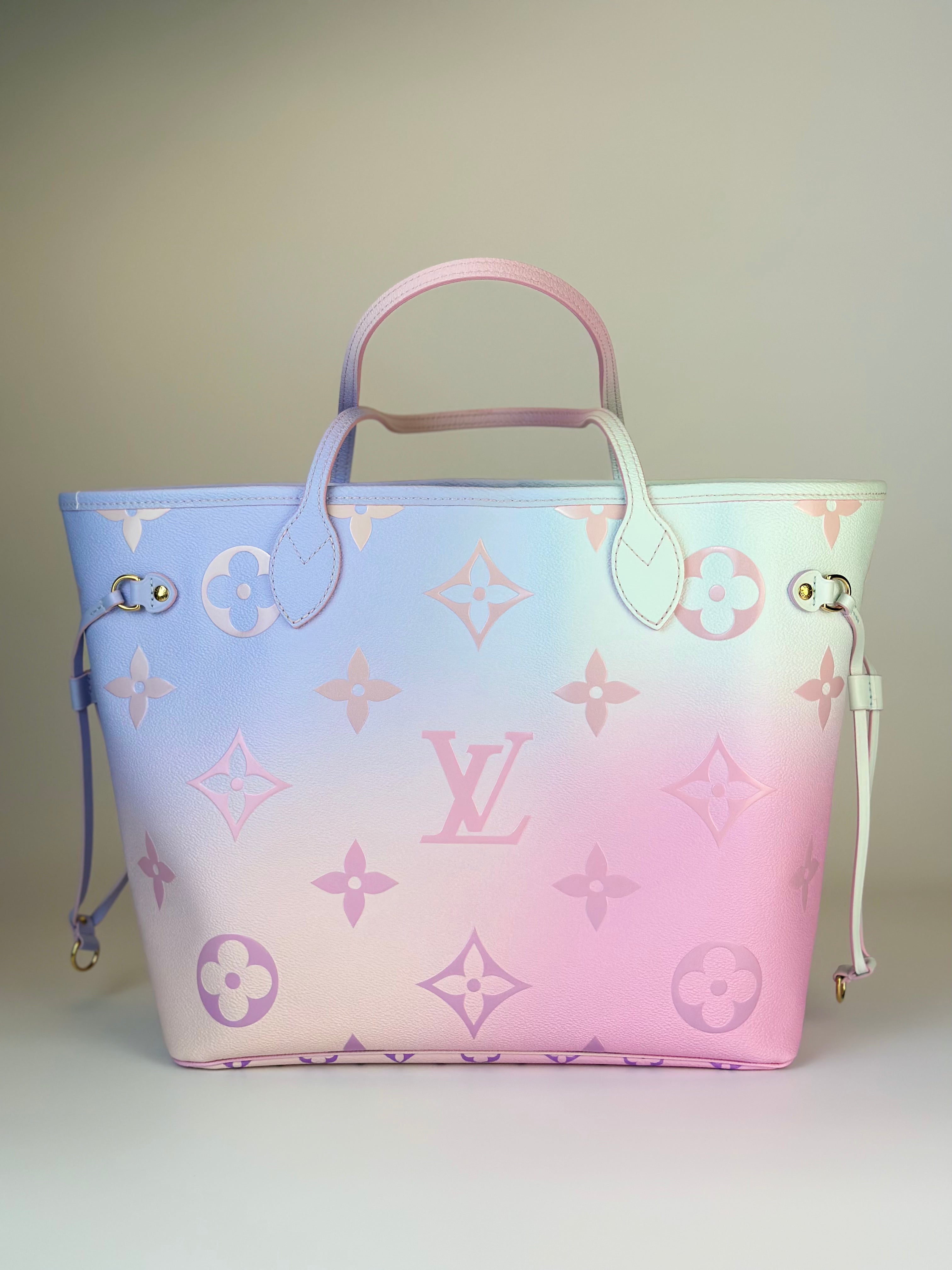 Louis Vuitton Monogram Sunrise Pastel Neverfull MM Tote with Pouch 78lz418s