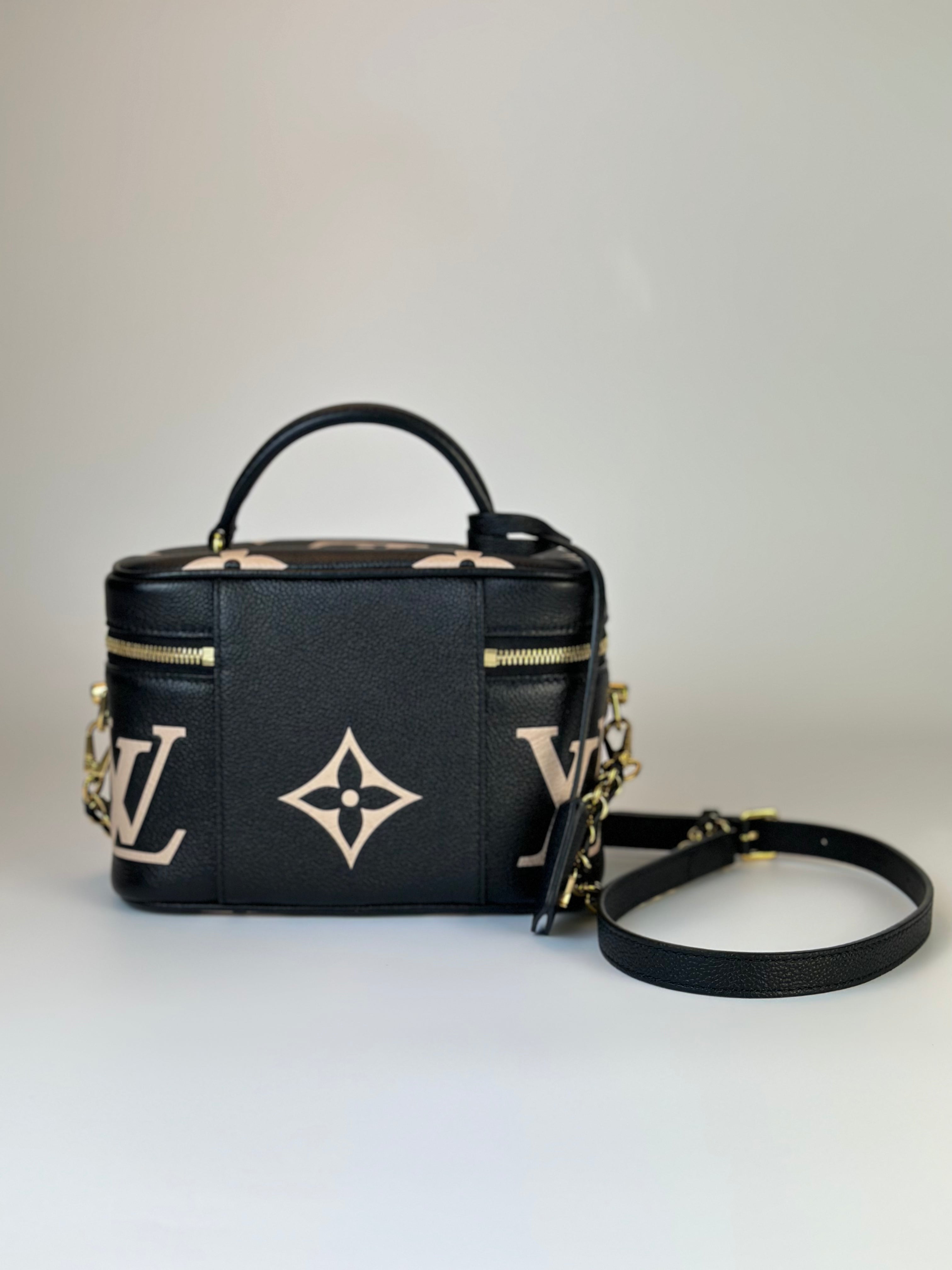 Louis Vuitton Black Monogram Ink Lambskin Vanity PM Gold Hardware, 2020 (Like New), Womens Handbag