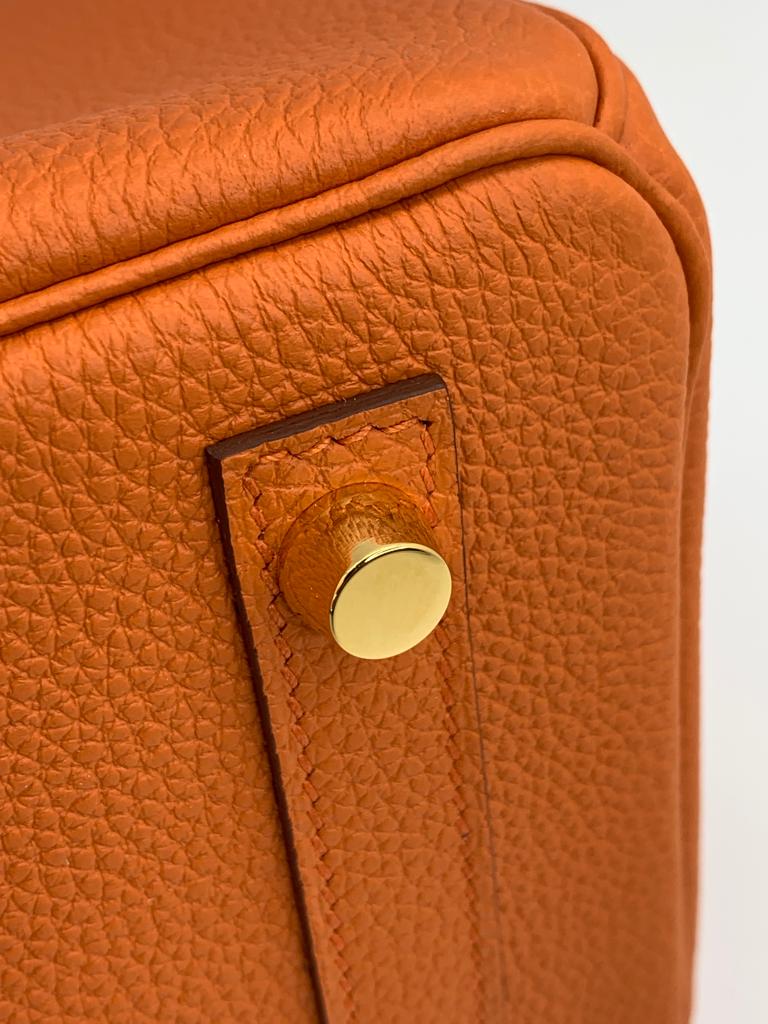Hermes Birkin 25 Togo Orange handbag Gold hardware  fourcloud